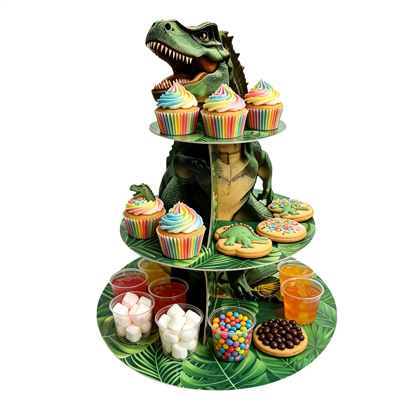 Cupcake Stand Tier - 3단 공룡 모양 컵케이크 스탠드 디스플레이