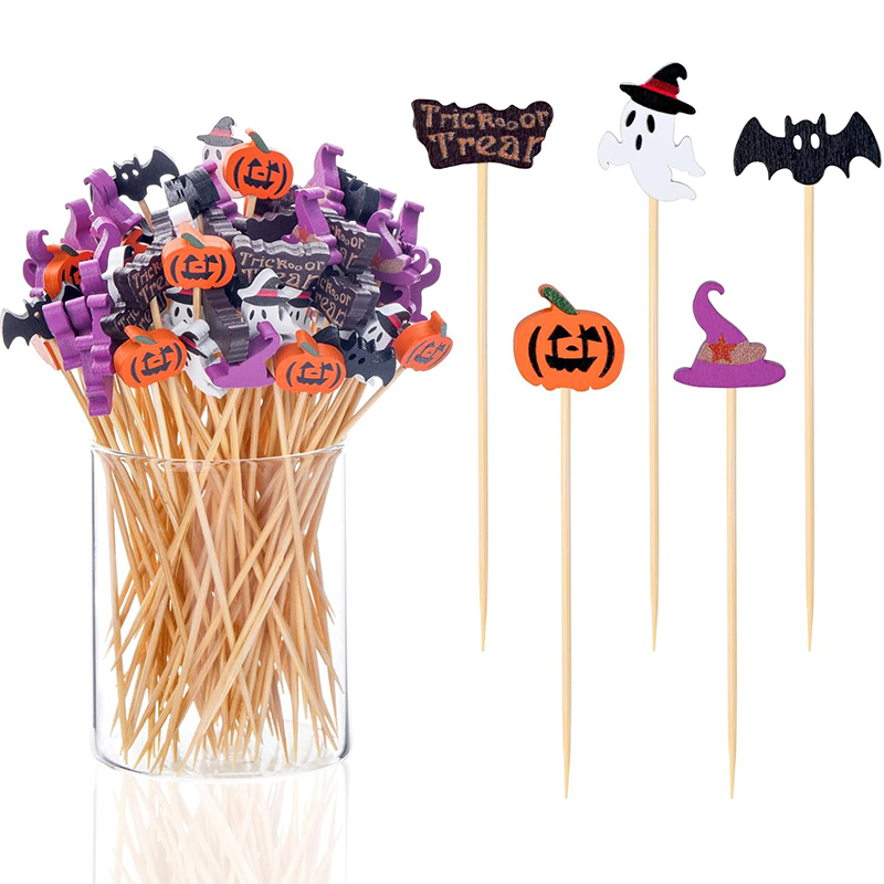 Centerpiece Stick - 50/100Pcs 할로윈 파티 이쑤시개 일회용 대나무