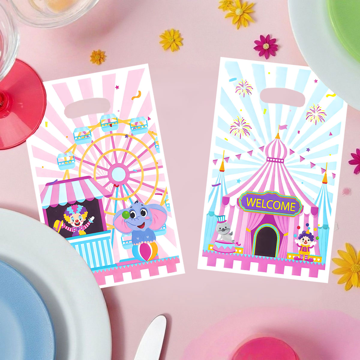 Party Event Supply Store - 20개/40개입 파티 선물 가방, 놀이공원과 서커스