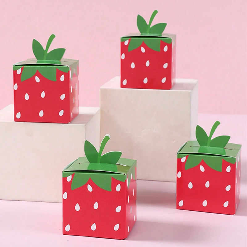 Event Party Box - 5/10/20pcs 딸기 파티 호의 상자 여름