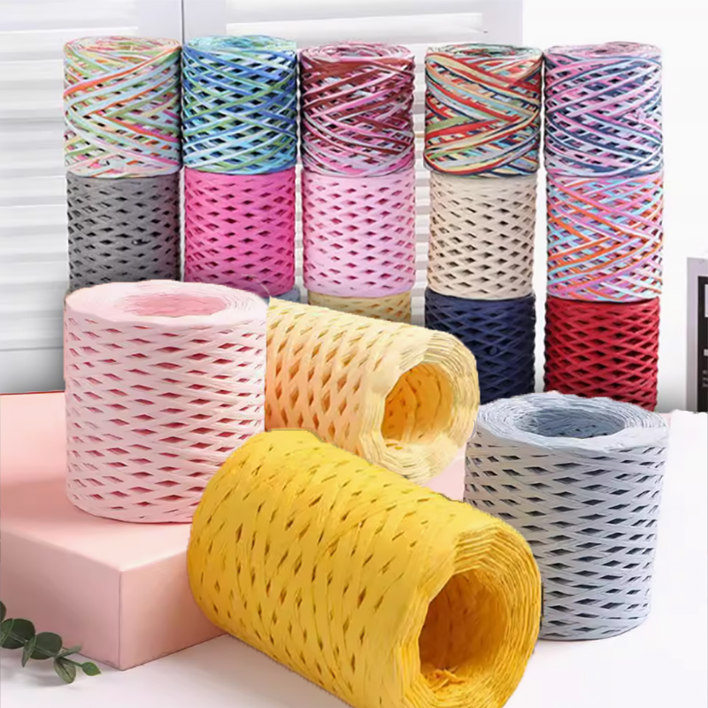 Papercraft Supply Ribbon - 200M/롤 라피아 종이 공예 리본 원사