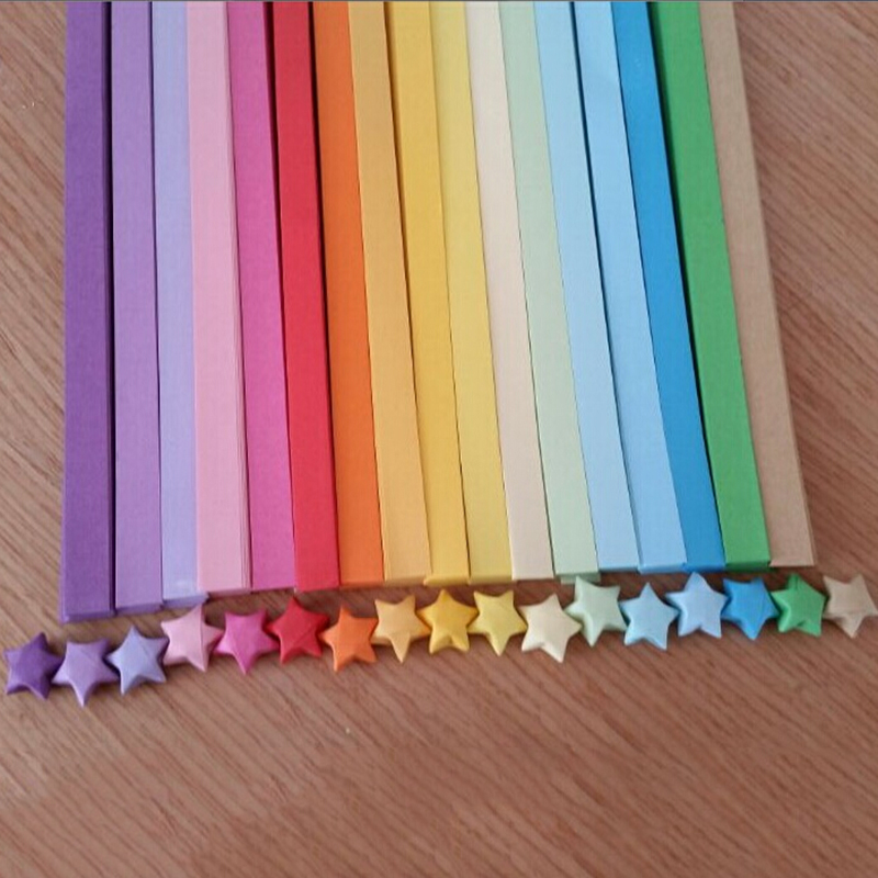 Papercraft Supply Ribbon - 27가지 색상 양면 종이접기 행운의 별