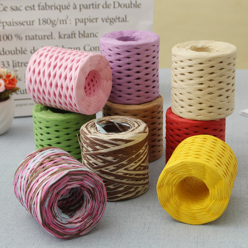 Papercraft Supply Ribbon - 200m 라피아 원사 로프 리본 천연