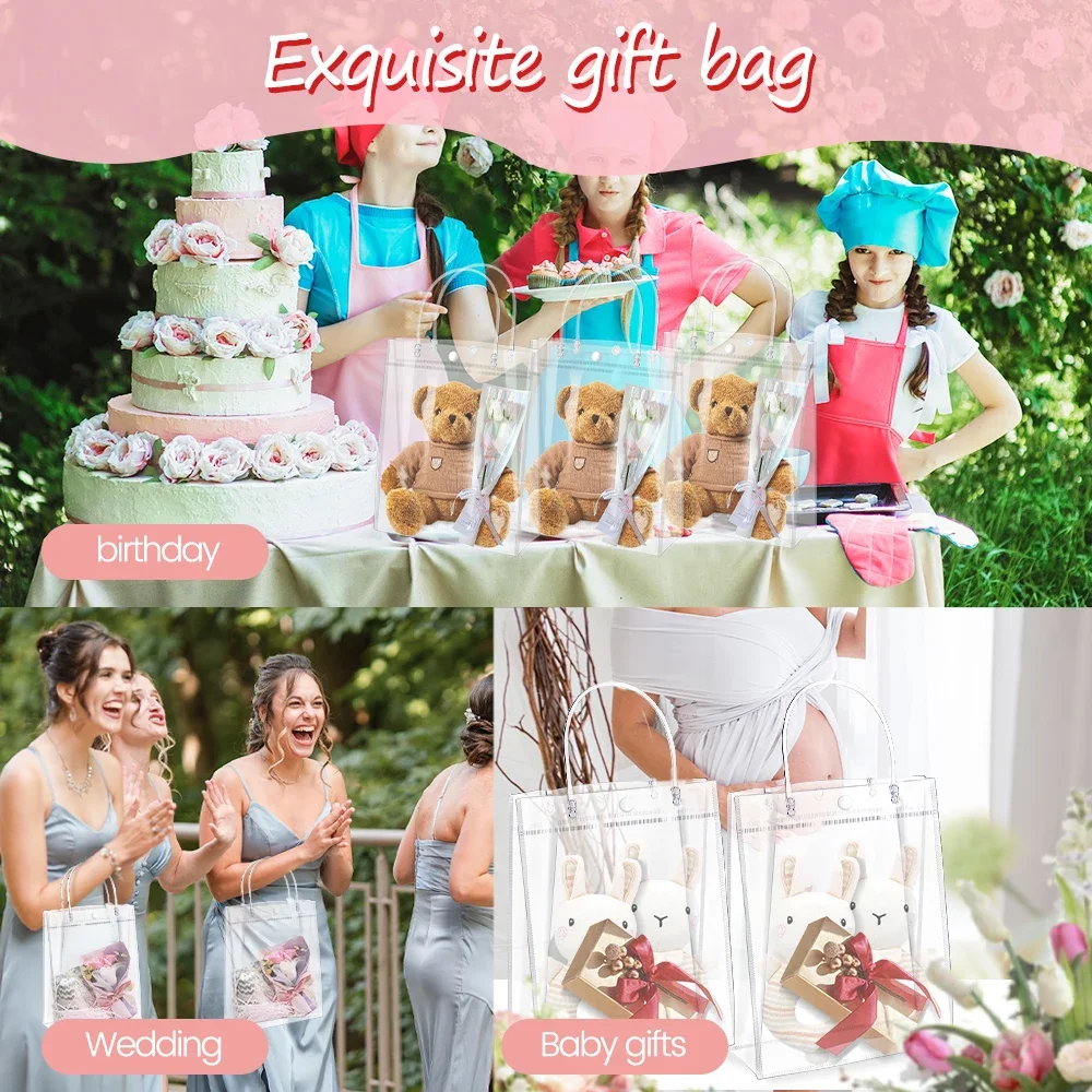 손잡이가있는 명확한 PVC 선물 가방 재사용 가능한 플 - Event Party Shop 리뷰 및 가격