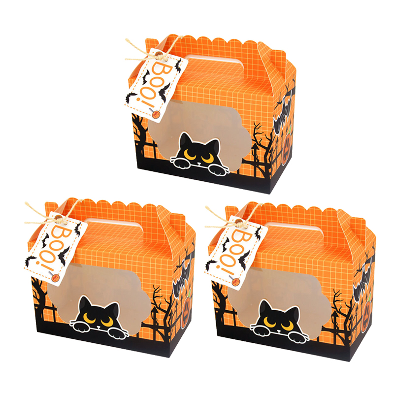 3/6pcs 유령 호박 고양이 사탕 핸드백 어린이 어린 - Event Party Box 리뷰 및 가격