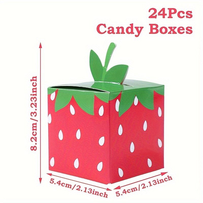 12/24PCS 달콤한 과일 딸기 테마 종이 쿠키 사탕 - Event Party Box 리뷰 및 가격