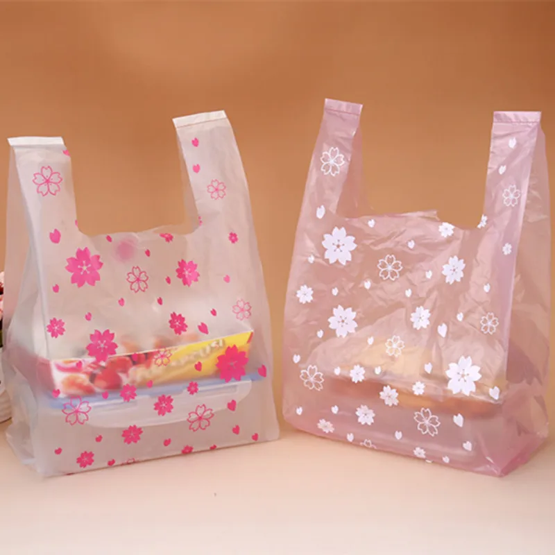 핑크 사쿠라 조끼 가방, 슈퍼마켓 쇼핑 비닐 가방, 선 - Event Party Shop 리뷰 및 가격