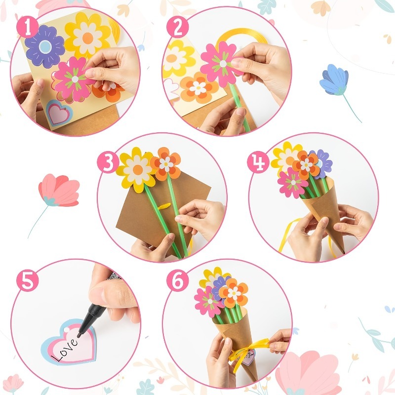 100Pcs DIY 꽃 꽃다발 키트 종이 카드 라벨 리 - Papercraft Supply Ribbon 리뷰 및 가격