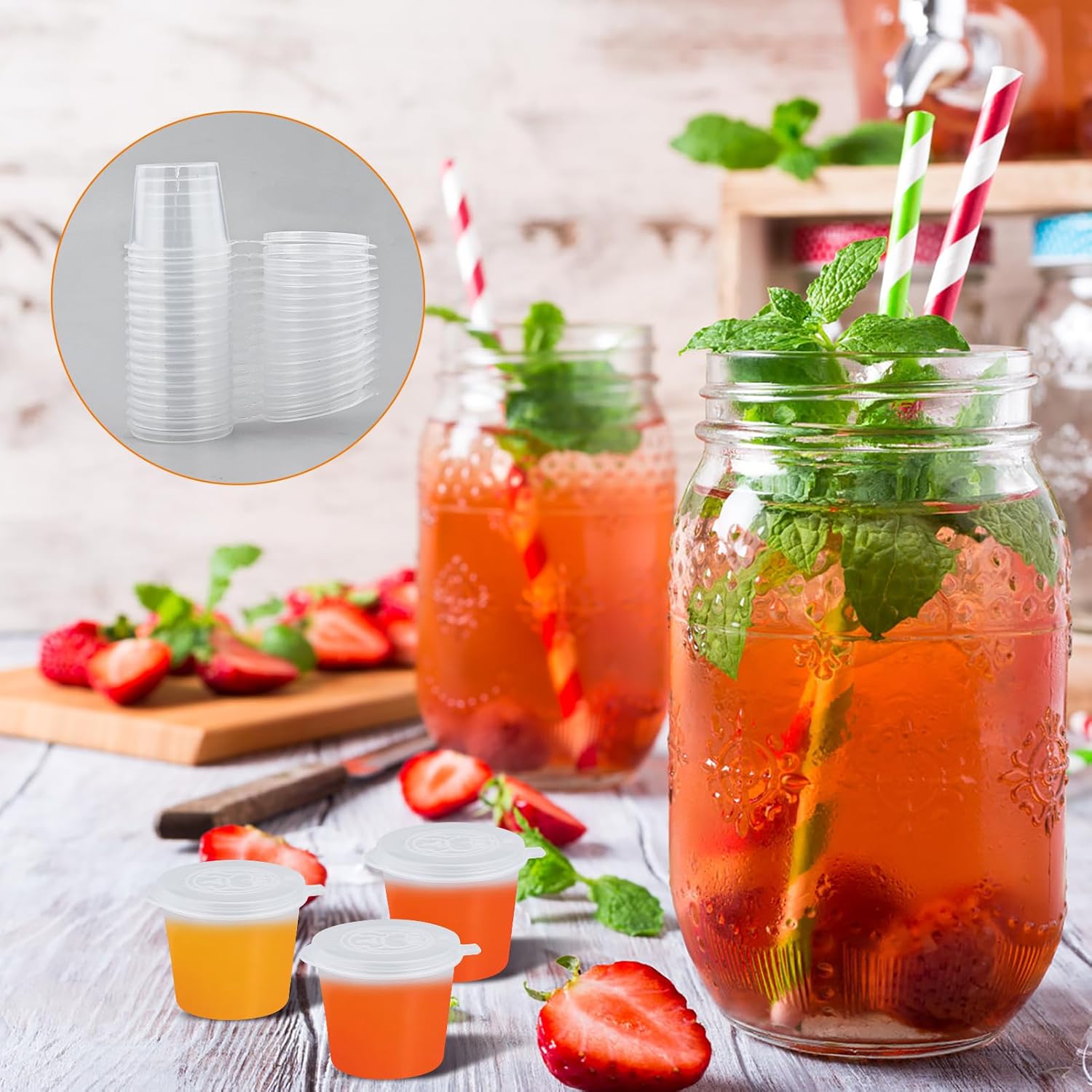 일회용 투명 플라스틱 소스컵 뚜껑 포함 50/100개  - Plastic Cup 50Pcs 리뷰 및 가격