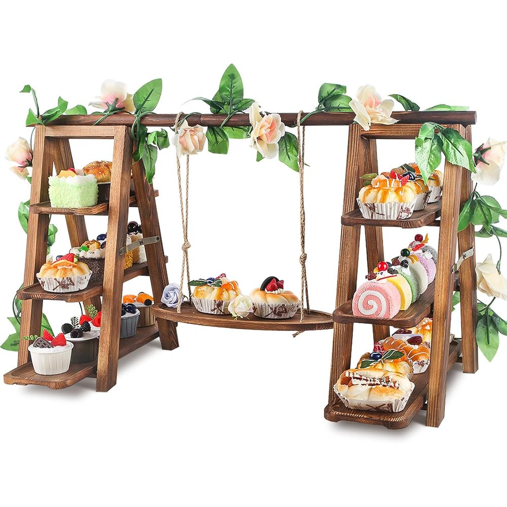 3단 컵케이크 스탠드(스윙형, 하단 장식, 탈부착 트레 - Cupcake Stand Tier 리뷰 및 가격