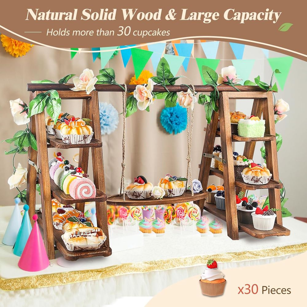 3단 컵케이크 스탠드(스윙형, 하단 장식, 탈부착 트레 - Cupcake Stand Tier 리뷰 및 가격