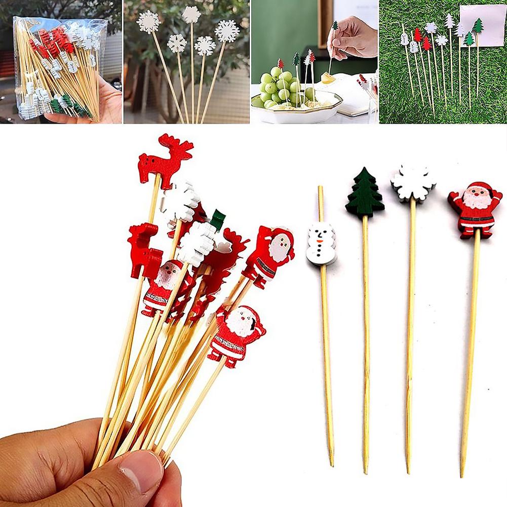 50개 크리스마스 칵테일 픽 일회용 대나무 꼬치 눈송이 - Centerpiece Stick 리뷰 및 가격